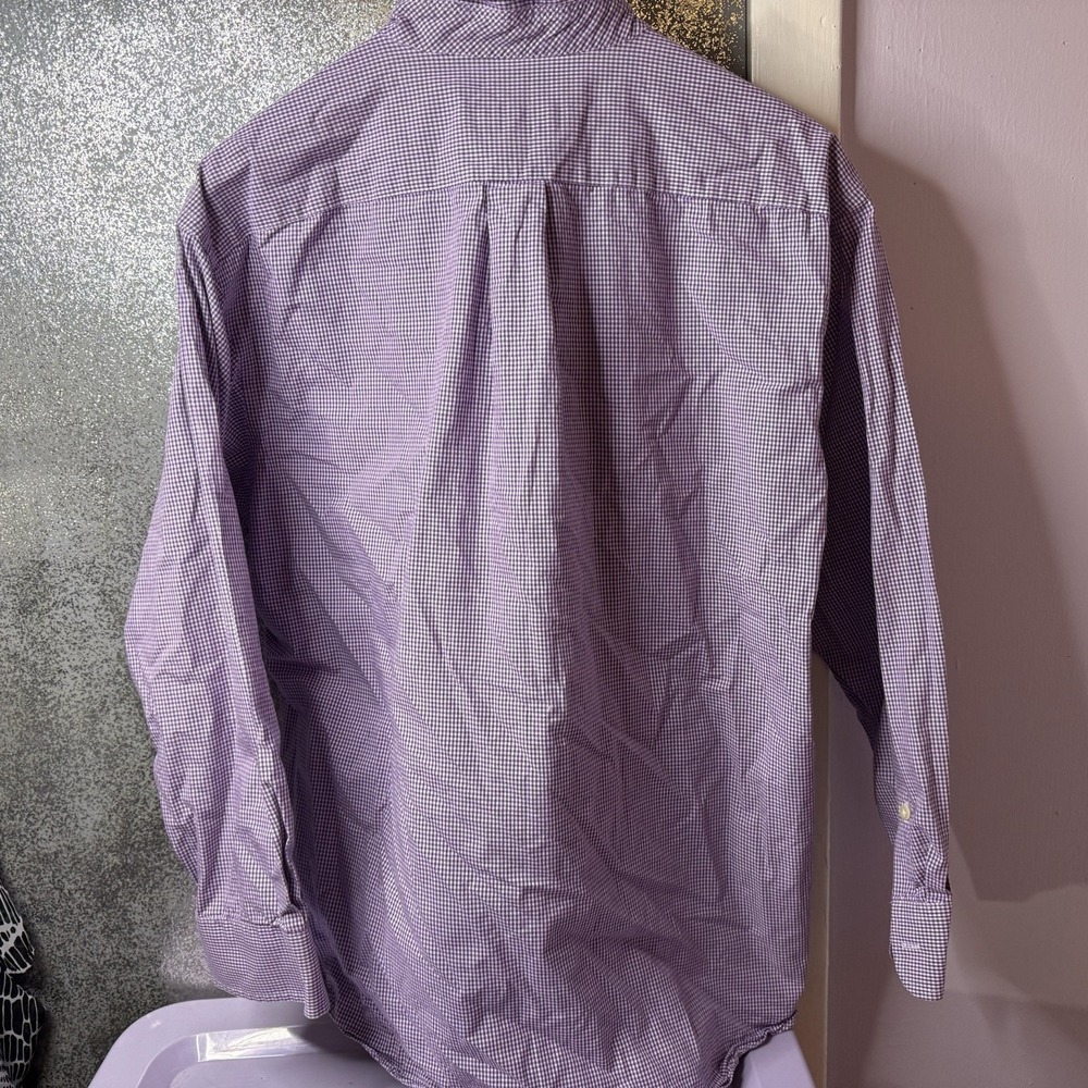 Club Room Men's Button Down Purple Pinstriped Dress Shirt 16 1/2 32-33 Regular - Picture 5 of 5